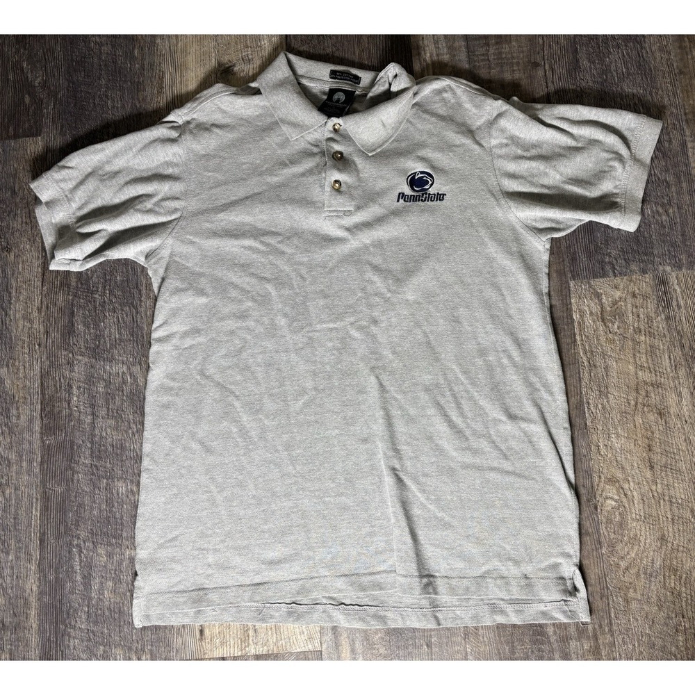 Weatherproof Mens Penn State Nittany Lions Polo Shirt Gray Large Pique Cotton